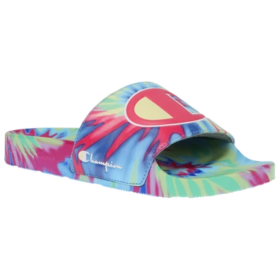 Champion Women's Ipo Tie-dye Slide Sandals From Finish Line In Multi/yellow/pink