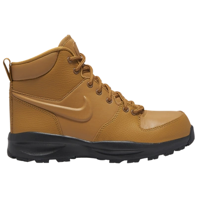 Nike Big Kids Manoa Leather Boots From Finish Line In Wheat,black,wheat
