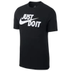 Nike Tall Just Do It Swoosh T-shirt In Black In Black/white