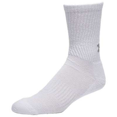 Under Armour 6 Pack Cotton Training Crew Socks In White