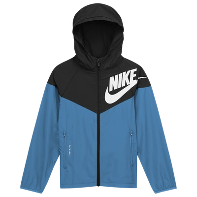 Nike Kids' Nsw Windrunner Jacket In Black/laser Blue/white