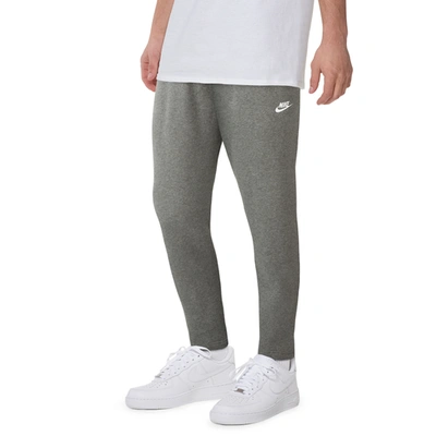 Nike Open Hem Club Pants In Charcoal Heather/anthracite/white