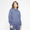 Nike Sportswear Essential Pullover Fleece Hoodie In Navy/white