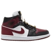 Jordan Air  1 Mid Sneakers In Black/beetroot/white