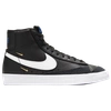 Nike Blazer Mid '77 Sneakers With Metallic Mini Swoosh In Black In Black/white