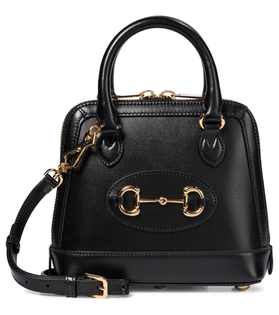 Gucci Black Horsebit 1955 Leather Top Handle Bag