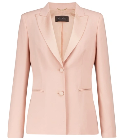 Max Mara Faust Satin Blazer In Pink