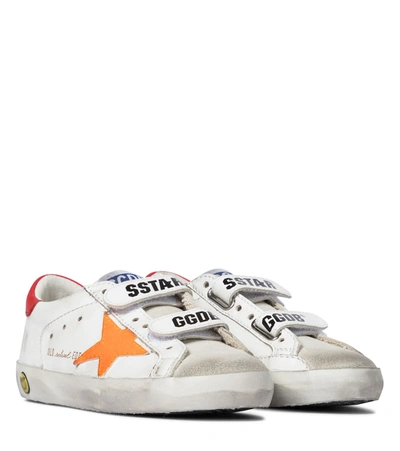 Golden Goose Kids' Old School Leather Sneakers In White