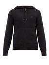 Burberry Lindley Cashmere-blend Zip-up Hooded Sweatshirt In Black