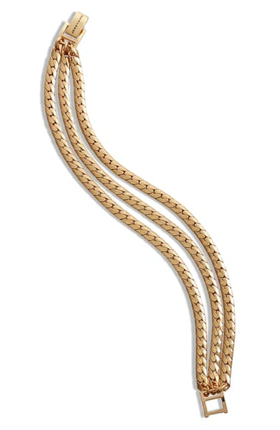 Jenny Bird Priya Triple Strand Bracelet In High Polish Gold