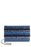 Kurt Geiger Stripe Envelope Clutch In Navy