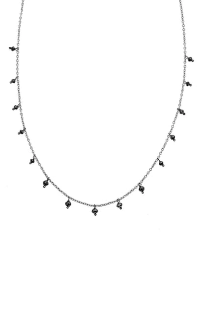 Sethi Couture Black Diamond Shaker Necklace In White Gold