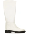 Khaite Derby Leather Knee Riding Boots In White