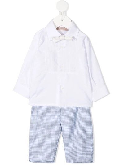 La Stupenderia Babies' Shirt And Trousers Set In White