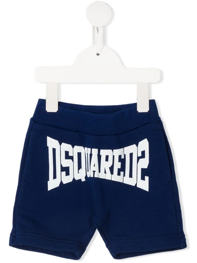Dsquared2 Babies' Logo-print Track Shorts In Blue