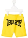 Dsquared2 Logo-print Track Shorts In Yellow