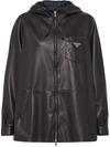 Prada Oversized Hooded Jacket In Black