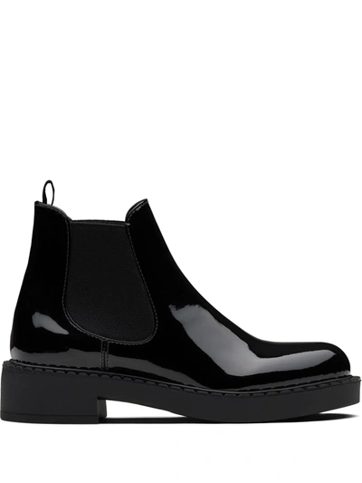 Prada Brushed-finish 50mm Ankle Boots In Black