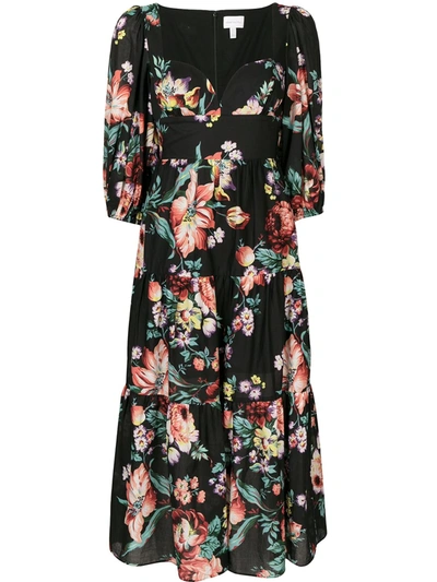 Alice Mccall Baby Dee Floral Midi Dress In Black