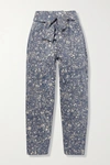 ULLA JOHNSON OTTO PRINTED HIGH-RISE TAPERED JEANS