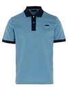 Prada Ribbed Polo T-shirt In Blue