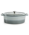 Martha Stewart Collection Enameled Cast Iron Oval 8-qt. Dutch Oven, Created For Macy's In Charcoal