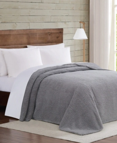 Brooklyn Loom Marshmallow Sherpa King Blanket Bedding In Grey
