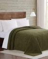 Brooklyn Loom Marshmallow Sherpa Full/queen Blanket Bedding In Olive Green