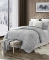 Cathay Home Inc. Plush Faux Fur And Sherpa Reversible Comforter Set, King/california King In Grey