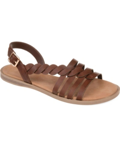 Journee Collection Women's Solay Sandals In Brown