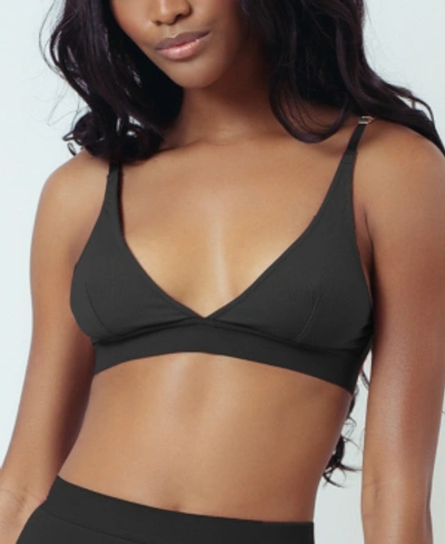 Kilo Brava Super Soft Rib Triangle Women's Bralette In Black