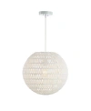 Jonathan Y Luna 15.7" Woven Rattan Orb Led Pendant In White