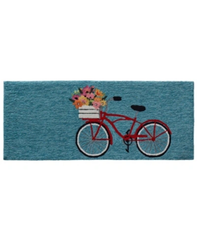 Liora Manne Frontporch Bike Ride Blue 2' X 5' Runner Rug