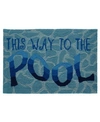 LIORA MANNE FRONTPORCH THIS WAY TO THE POOL AQUA 2' X 3' OUTDOOR AREA RUG