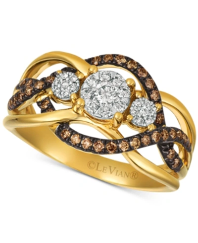 Le Vian Chocolatier Diamond Ring (3/8 Ct. T.w.) In 14k Rose Gold (also Available In Two-tone White & Yellow In Yellow Gold