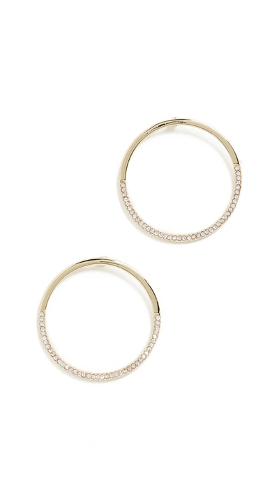 Jules Smith Half Crystal Circle Earring In Gold