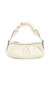 Manu Atelier Ruched Cylinder Chain Xx Bag In Vanilla