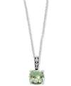 Effy Collection Effy Green Quartz 18" Pendant Necklace (3-3/4 Ct. T.w.) In Sterling Silver In Green Quartz Pendant
