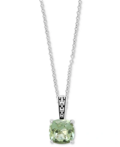 Effy Collection Effy Green Quartz 18" Pendant Necklace (3-3/4 Ct. T.w.) In Sterling Silver In Green Quartz Pendant