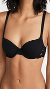 La Perla Souple Lace-trimmed Stretch Cotton-blend Jersey Contour Bra In Nero