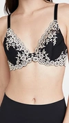 Wacoal Embrace Lace Stretch-lace Plunge Underwired Bra In Black