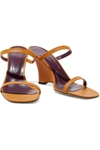 BY FAR STEFFI LEATHER WEDGE SANDALS,3074457345624329191