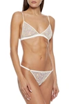 MYLA MAYFLOWER ROAD SATIN-TRIMMED EMBROIDERED LACE SOFT-CUP TRIANGLE BRA,3074457345624359723