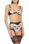 MYLA WINCHESTER ROAD EMBROIDERED TULLE AND SATIN SUSPENDER BELT,3074457345624405213