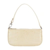 By Far Rachel Croc Embossed Leather Bag In Cream