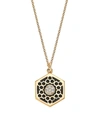 Birks Women's Bee Chic 18k Yellow Gold, Diamond & Black Enamel Medium Hexagon Pendant Necklace