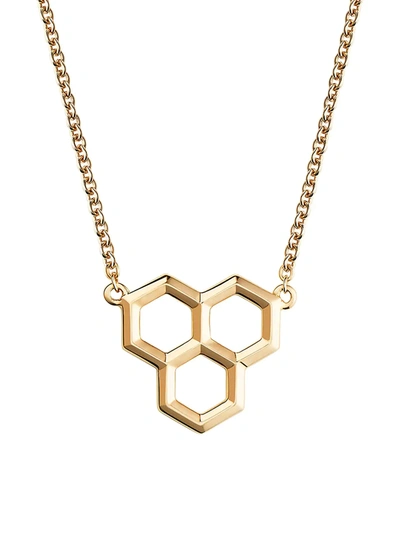 Birks Bee Chic 18k Yellow Gold Hexagon Trio Pendant Necklace