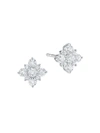 Birks Snowflake 18k White Gold & Diamond Cluster Stud Earrings