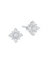 Birks Women's Snowflake 18k White Gold & Diamond Cluster Small Stud Earrings