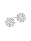 Birks Women's Snowflake 18k White Gold & Diamond Cluster Small Round Stud Earrings